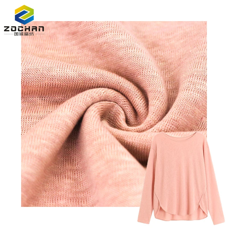In Stock French Linen Textile 100% Linen Single Jersey Breathable Organic Wicking Knit Fabric for Clothing t Shirt