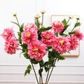 Hot Selling  High-grade  3 Head Artificial Silk Dahlia Flowers for Home  Wedding Garden  Landscaping Decoration Flower