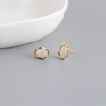 925 Sterling Silver Fashion Simple French Arcanic Gemstone Romantic Stud Earrings for Women Classic Punk Party Jewelry