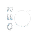 925 Sterling Silver Fashion Jewelry Sets Fine Jewelry Wholesale Elegant Smart Synthetic Turquoise Necklace Ring Earrings Set