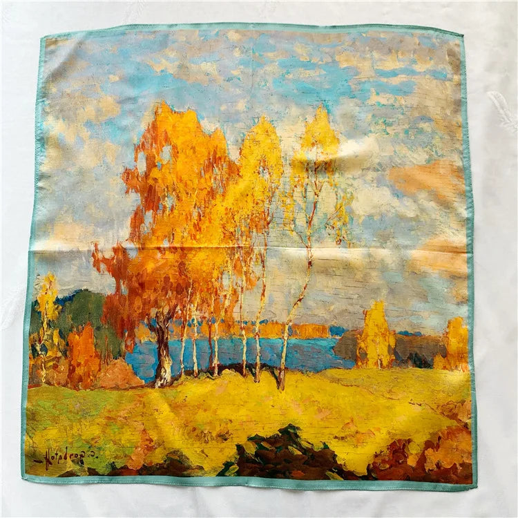 2022 Hot Selling Newest Designers Style 100% Silk Scarves 53 X 53 Women Square Custom Silk Scarf