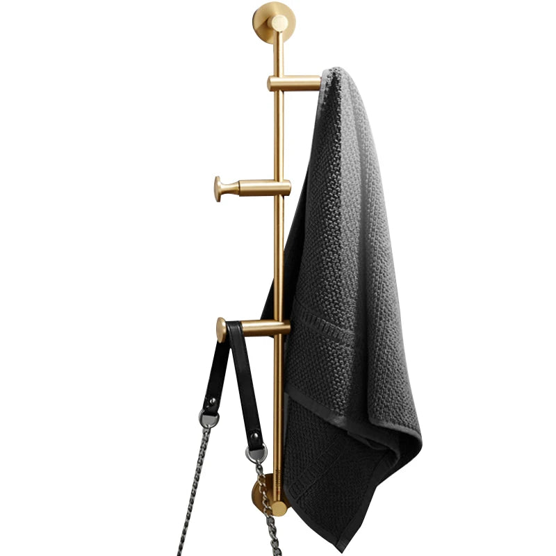 Modern 3-Hook Stainless Steel Clothes Tree Hanger Long Hook Holder for Bedroom Towels and Apparel for Hotels