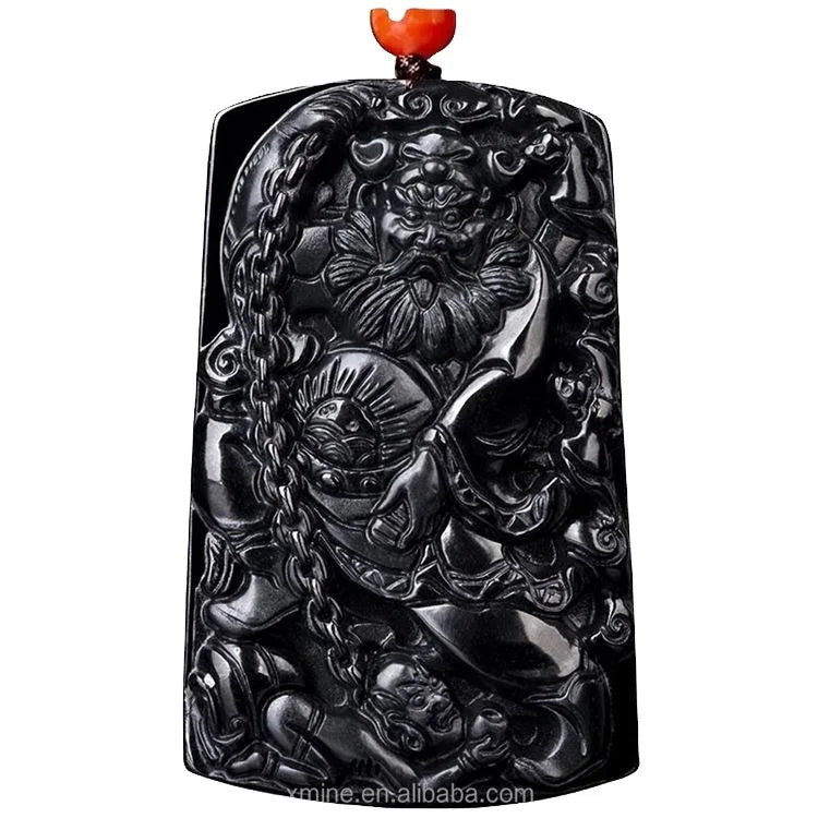 Certified Grade a Natural Ink Jade Jadeite Ink Jade Zhongkui Ice Jade Pendant Pendant Wholesale