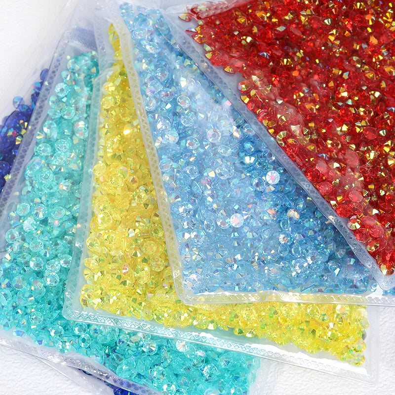 2mm-6mm  Non Hot Fix Rhinestone Flat Back Acrylic  DIY Accessories Transparent AB Color clear Bottom Resin Rhinestone