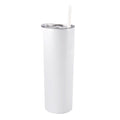 Wholesale White Blanks Double Wall Stainless Steel Skinny Straight Gloss 20 OZ Sublimations Coffee Mug Tumblers With Metal Straw