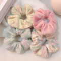 IVANHOE New Handmade Woven Colorful Striped Hair Rope for Warm Autumn and Winter Sweet Large Intestine Hair Loop Accessories