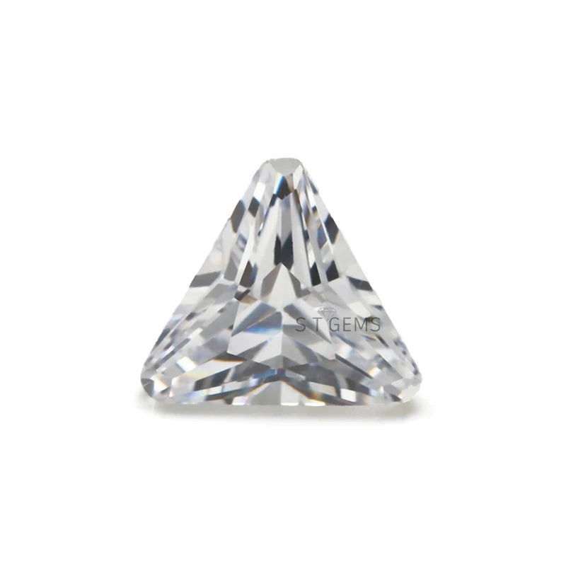 Loose Gemstone 5A 10mm CZ Stone White Triangle Cut Cubic Zirconia Stone