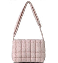 New Arrival Quilted Bags Women Crossbody Bag Soft Puffy Handbag Solid Pink  Plain  Polyester Messenger Bag for Women and Girls