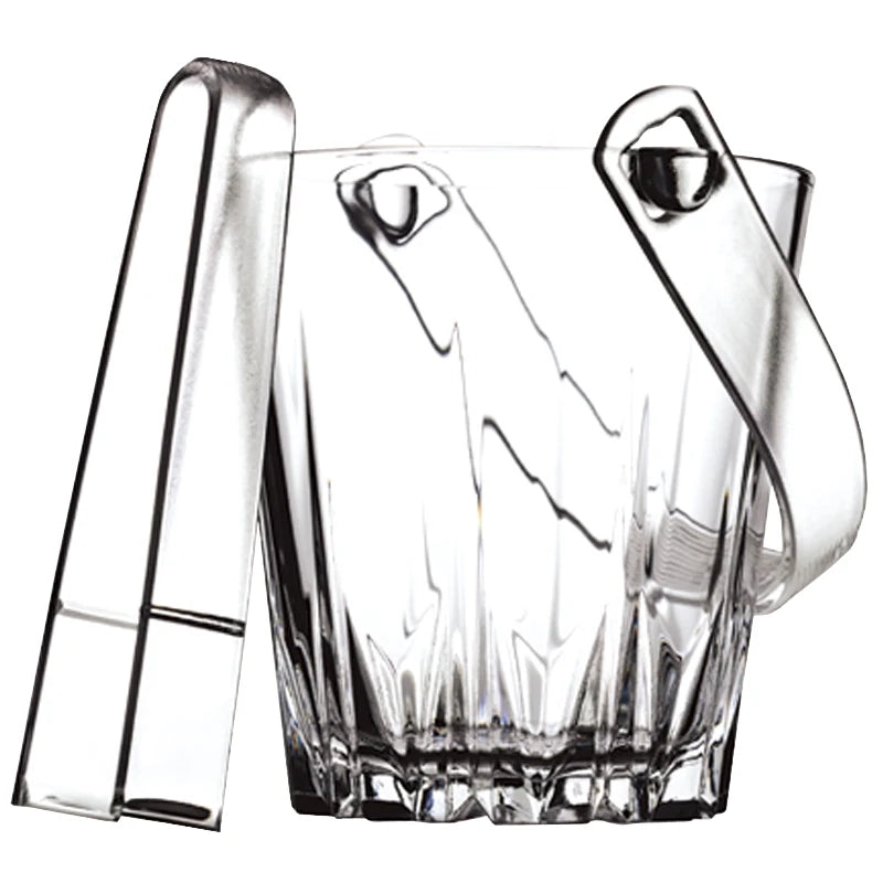 Wholesale Imported Glass Ice Bucket  KTV bar with Ice Clip Handle Trumpet Creative Ice Bucket