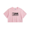New Plain Knitted 100% Cotton Eco-Friendly Crop Top T-Shirt 220g Hot Sale Wholesale Bulk with Your Logo Custom Print