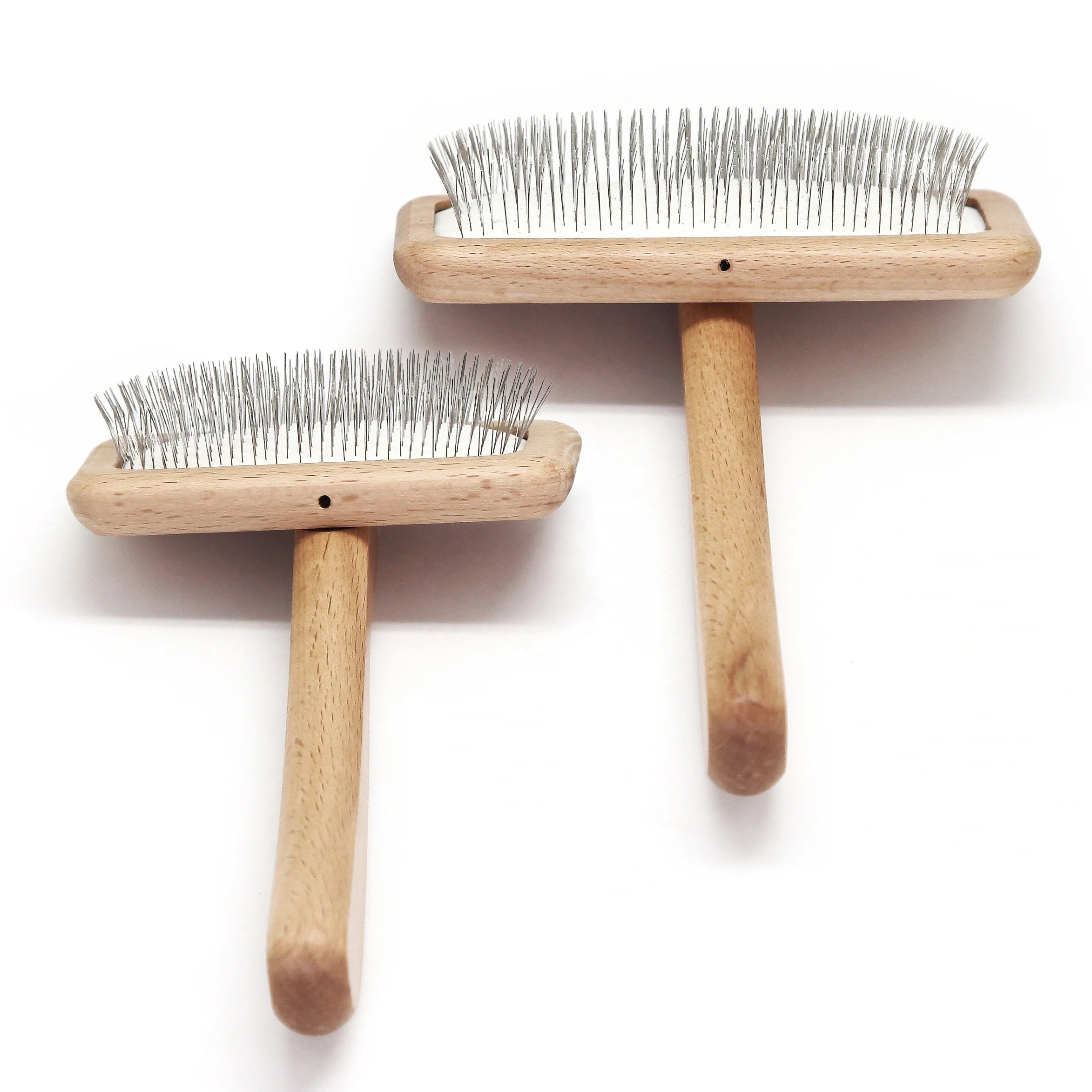 Baoli ODM Cepillo De Gato 120x178mm Wooden Brush Pet Clean Grooming Dog Hair Stainless Steel Comb Bath Slicker Brush Pet Brush
