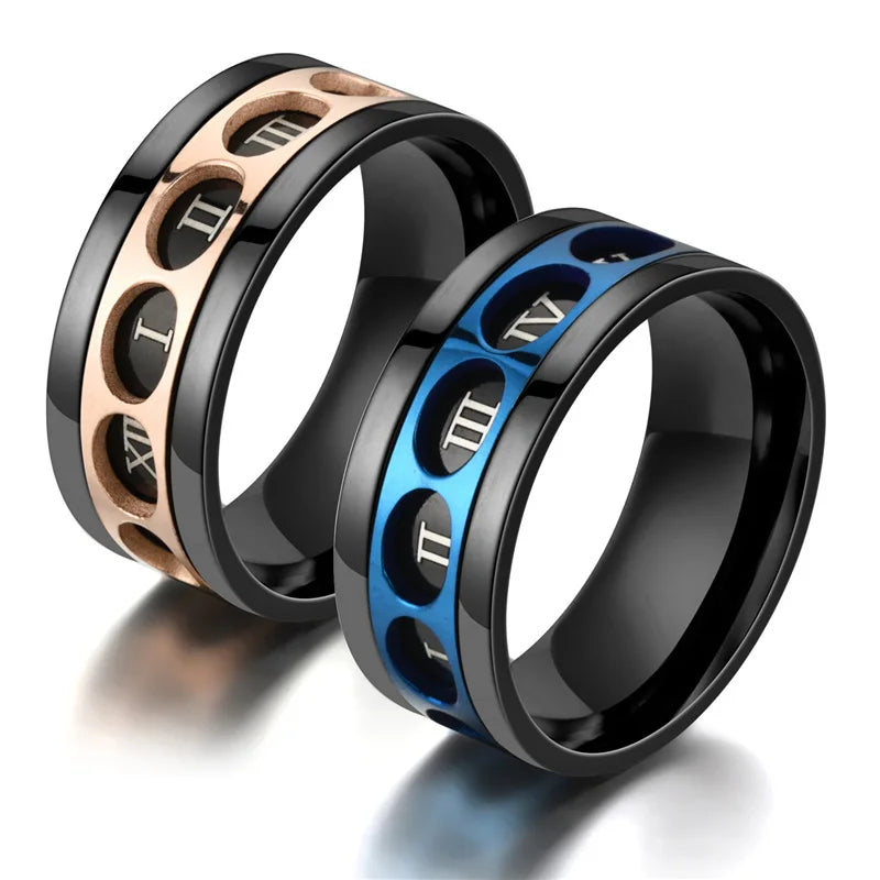 Dropshipping Products Wholesale Best Quality Metal Crafts Rotating Multi-layer Thick Roman Numeral Fashion Jewelry Modern Rings