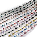 2mm 2.5mm Silver Bottom White+other Color Rhinestone Chain for Dress