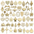 100pcs Wholesale Sold Designer Metal KC Gold Plated Pendant DIY Jewelry Cute Mini Charms Set for Bracelets Bulk Jewelry Making