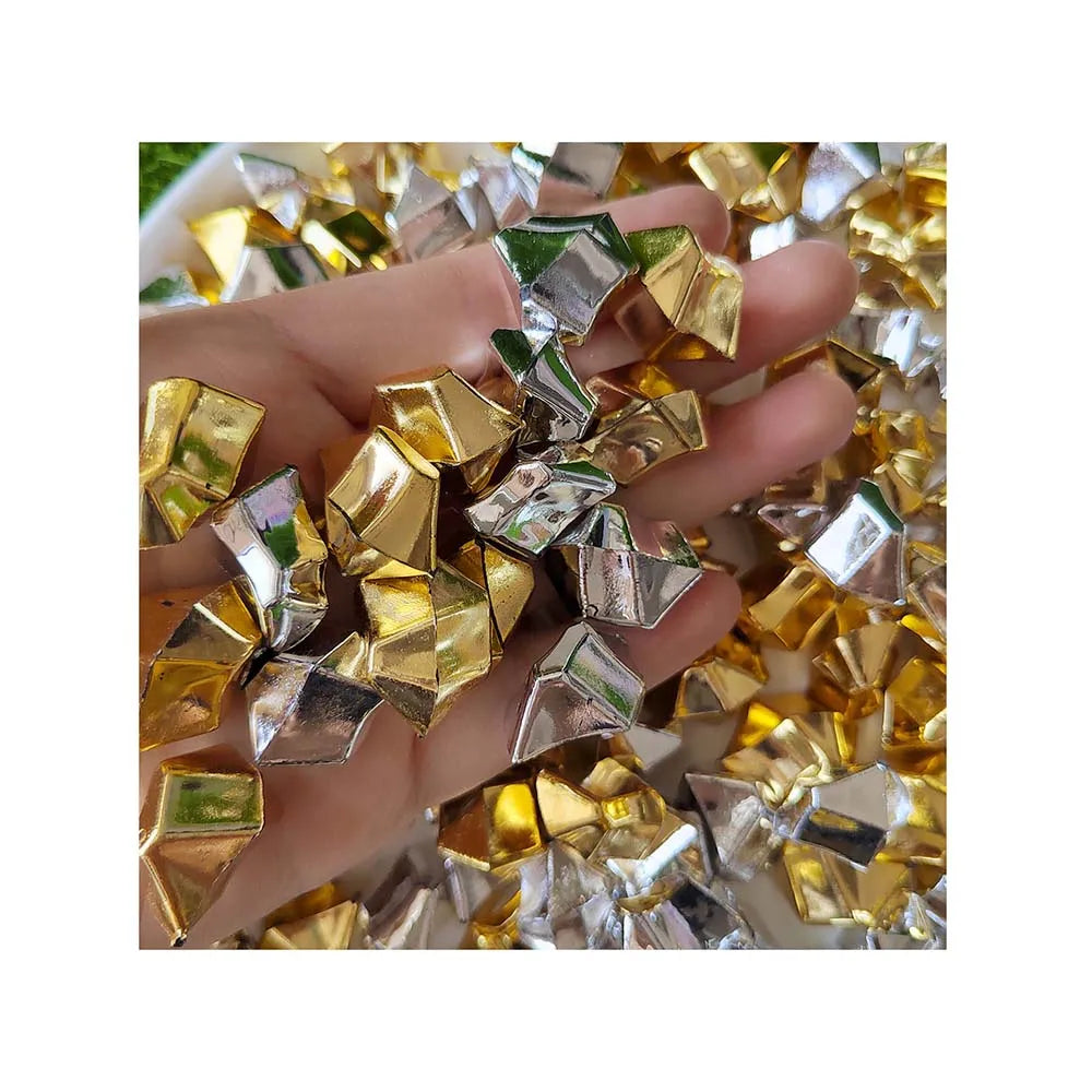 Acrylic Plastic Gold Silver Plated Stone Crystal Rocks Vase Filler Artificial Fish Bowls  Home Wedding Decorations
