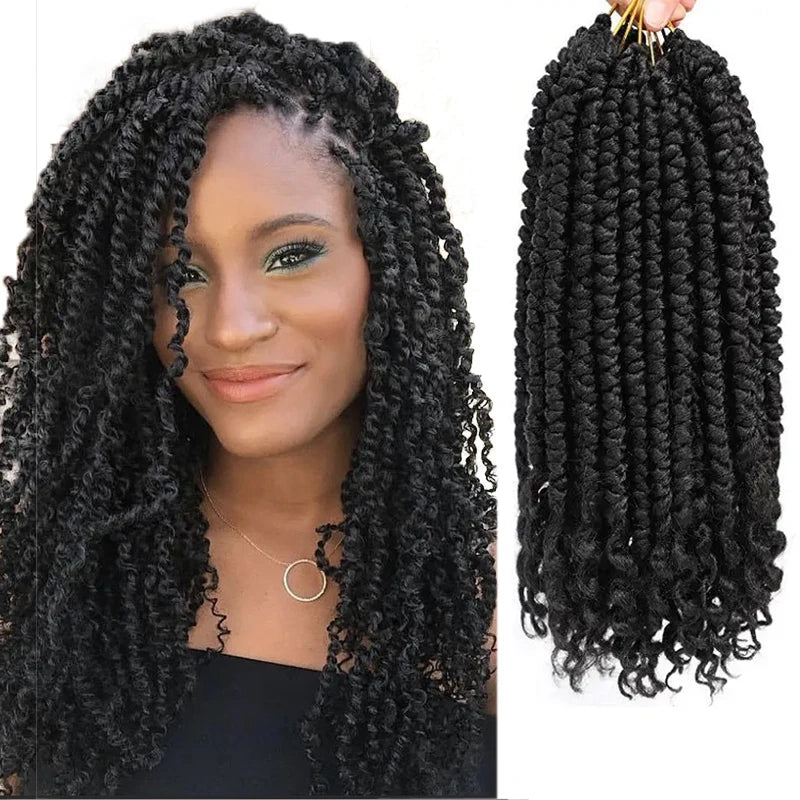 14-Inch Bomb-Twist Curly Synthetic Hair Wig High Quality Passion Twist Pre-Looped BT Crochet Extensions 70g Weight MegaBDM