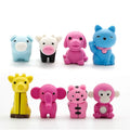 Soododo Puzzle Cartoon Creative School Supplies Eraser Kawaii Animal Giraffe Eraser for Children