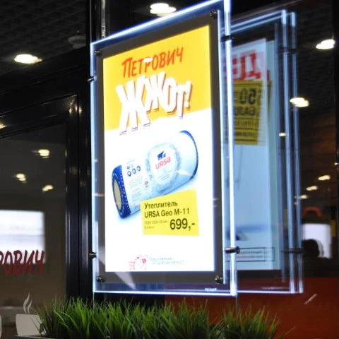 Illuminated Led Advertising Light Box Backlit Picture Glass Panel Poster Photo Slim Acrylic Light Boxes