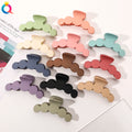 Qiyue  Five Round Shape Matte Hair Claw Solid Color Big Hair Clip Clamp
