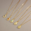 Vintage Roman Style Necklace 18k Real Gold Plated Stainless Steel With Natural Stone Necklace Lip Chain Fashion Jewelry