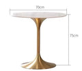 Small Tall Coffee Tables Apartment Glass or Marble Top Round Shape Hotel Furniture Gold Stainless Steel Frame Negotiating Table