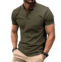 Wholesale Henry Neck Men's t Shirt Soft Cotton Blend Three Buttons Collar Top Short Sleeve Casual t Shirts MegaBDM