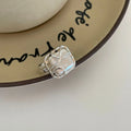 VIANRLA 925 Sterling Silver Imitation Pearl Big Pearl Ring Silver Pearl Rings