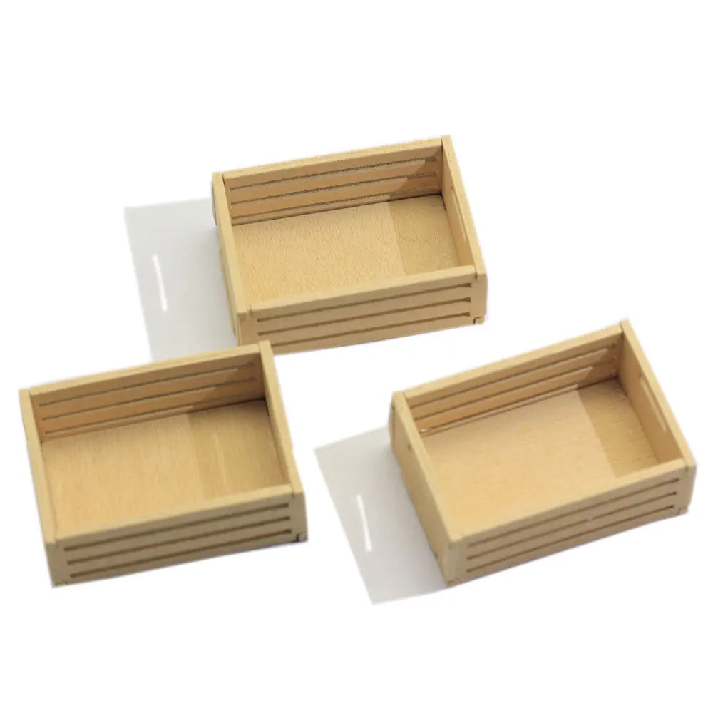 3D Cute Wooden Basket Stand Stall Beads 10pcs Kawaii Decoration Beads Flatback Dollhouse Decor