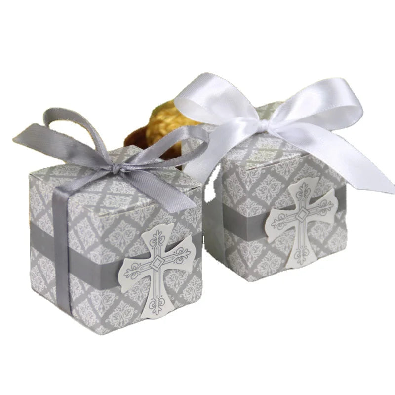 Newly Party Celebration Candy Packing Box Creative Cross Wedding Candy Cookie Gift Box