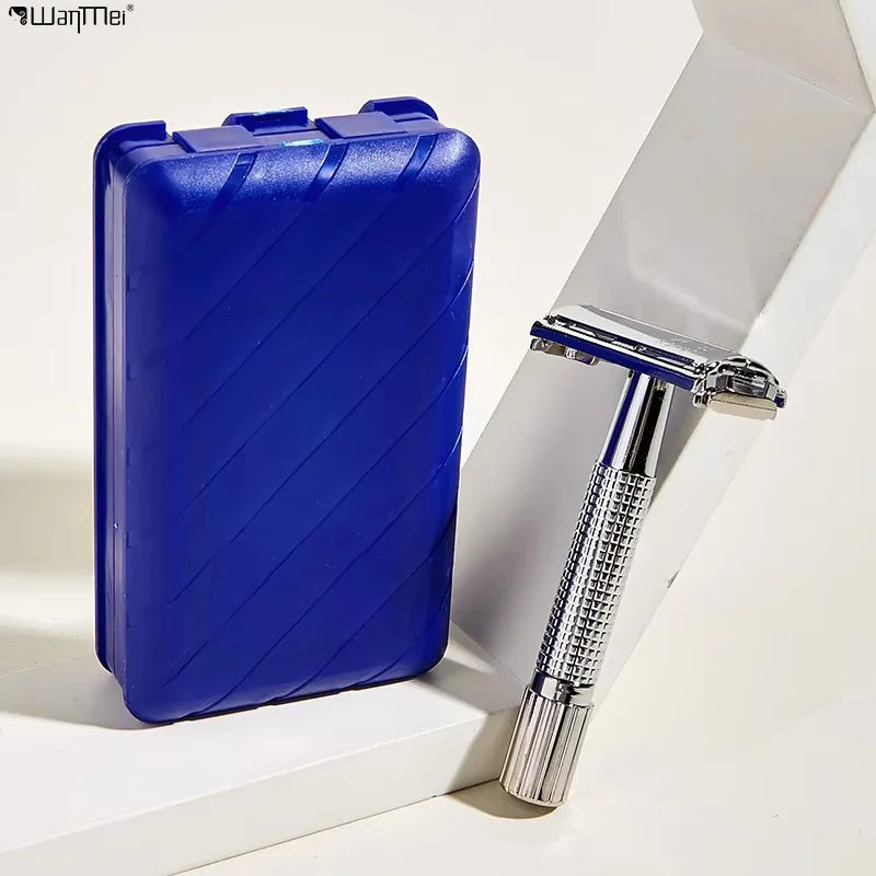 Wanmei Stain Steel Handle Shaving Safety razor Double Edge Private Label Safety Razors with Blades for Men