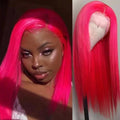 Hot Pink Transparent Swiss hd Lace Frontal Wig Lace Front Wig 100% Human Hair Vendors Glueless Lace Frontal Wig for Black Women