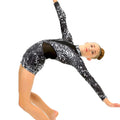 MiDee Color Block Gymnastic Leotard Girl Women V Neck Designs Knee-length Short Jumpsuit Hip-hop Street Dance Performance Outfit