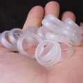 Chinese Natural White Jade Ring Hetian Amulet Hand Carved Crafts Jade Agate Jade White Ring