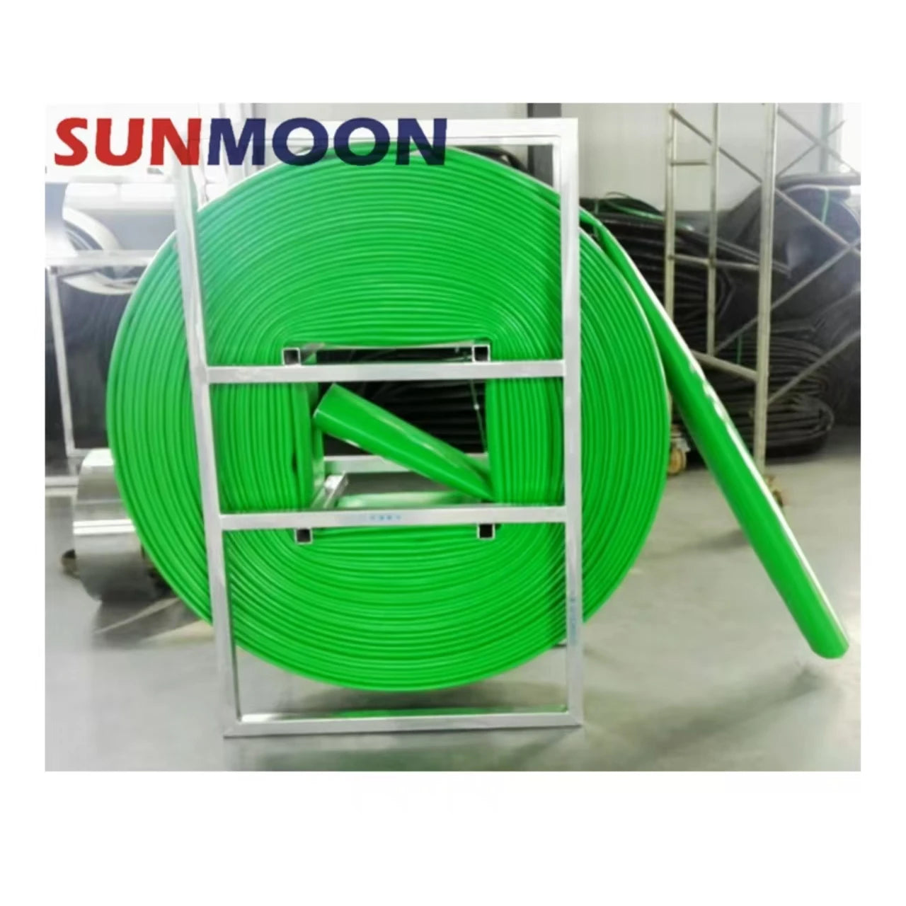 SUNMOON 6 Inch Black/Red/Orange TPU Layflat Hose for Agriculture Irrigation & Water Discharge SGS Certified Customizable Length