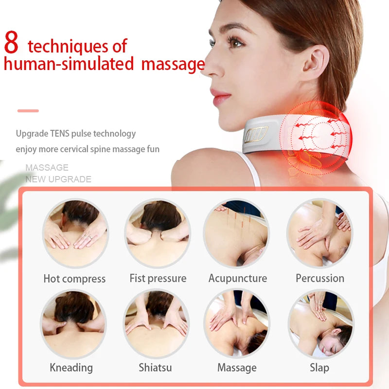 2026 Professional Multi-Function Wireless Vibration Neck Massager Electric Cervical Pulser Hot Selling Product