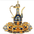 Dubai Vintage Tea Cup with Flat Tray Durable Zinc Alloy Metal Handcrafted for Coffee and Tea Lovers