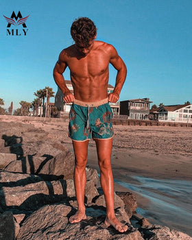 New Trend Men's Swim Trunks Workout Shorts Waterproof Custom Logo Shorts for Men