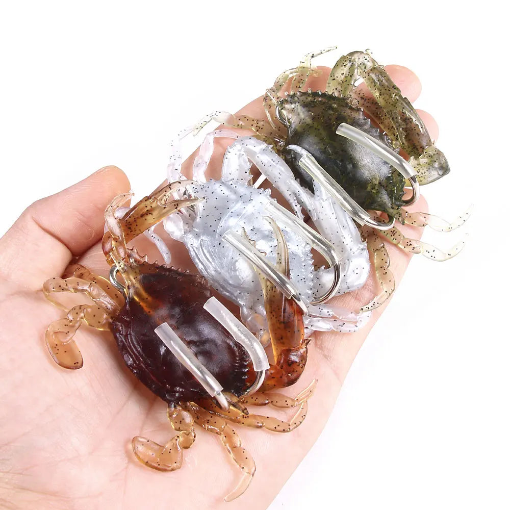 Soft Fishing Crab Lures 8cm 19g Artificial Bait with Hooks Lure Carp Soft Fishing Lure