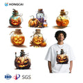Hongcai Pumpkin Monster Vinyl Heat-Transfer Printing Designs Iron-On DTF Transfers for Clothing & Bags PET Film Ready-to-Press