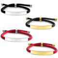 Hot Selling Thick Milan Rope Woven Bracelets Women Blank Engravable Brand Name Logo Stainless Steel Square Tube Bracelet Gifts