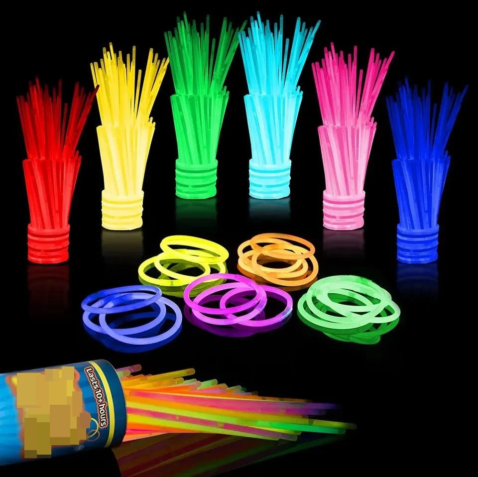 Fluorescent Sticks Robs Night Glow Luminous Necklaces Bracelets Eyeglasses Toy Props for Ball Themed Party Festival Event Decor