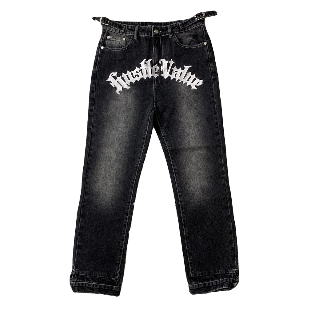 DENIMGUYS 2024 American Youth Popular High Street Casual Loose Vintage Washed Jeans Men