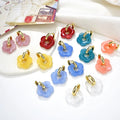 Vegetarian Circle Earrings Jewelry Multicolor Resin Earrings Beautiful Rose Flower Dangle Earrings for Women Girls