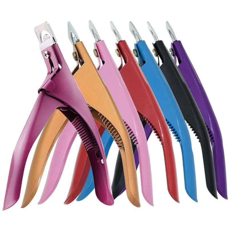 Professional Fake Nail Cutter Nail Cipper Tips Cutter U Type Acrylic Fake Nail Edge Trimmer Stainless Steel Nail Manicure Tools