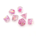 Custom 16mm Polyhedral Resin RPG Board Game DnD Stuffing Hot pink Flake with Silver Ink Dice