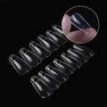 504pcs Coffin Heart Shape Hollowed Transparent Long Acrylic  False Nails Tips