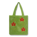 Wholesale Hot Sale Summer Knitted Fabric Tote Beach Bag for Women Flower Mesh Shoulder Shopping Handbags