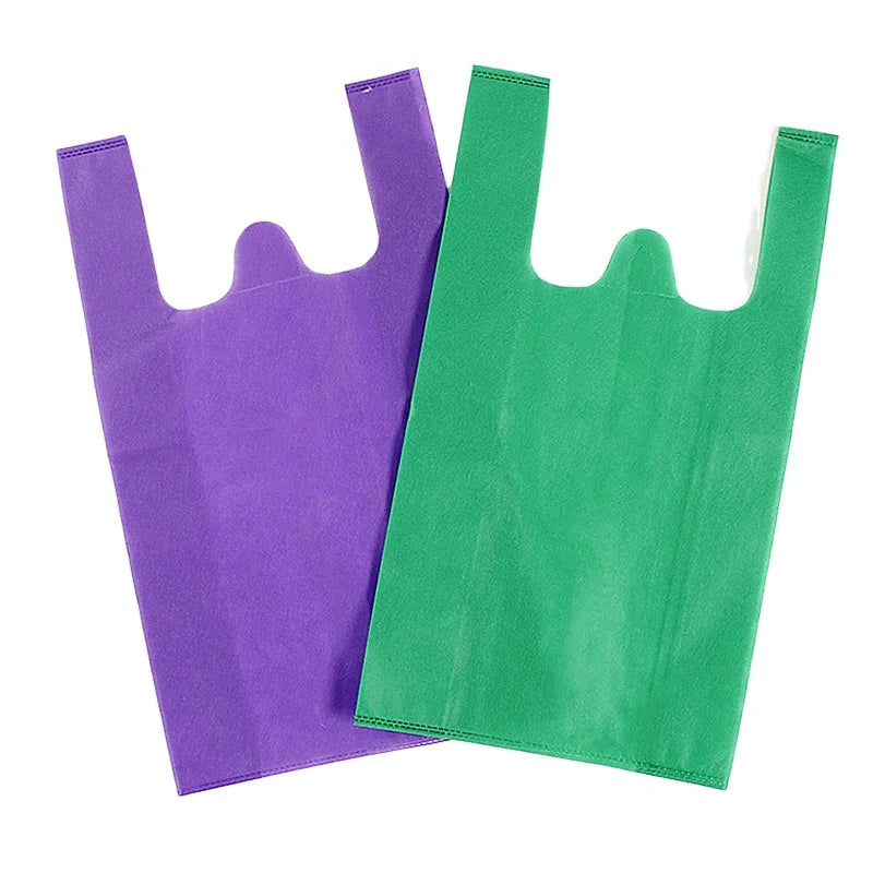 Colorful logo Printed Non Woven t Shirt Bags Image Non Woven Bag for Shopping