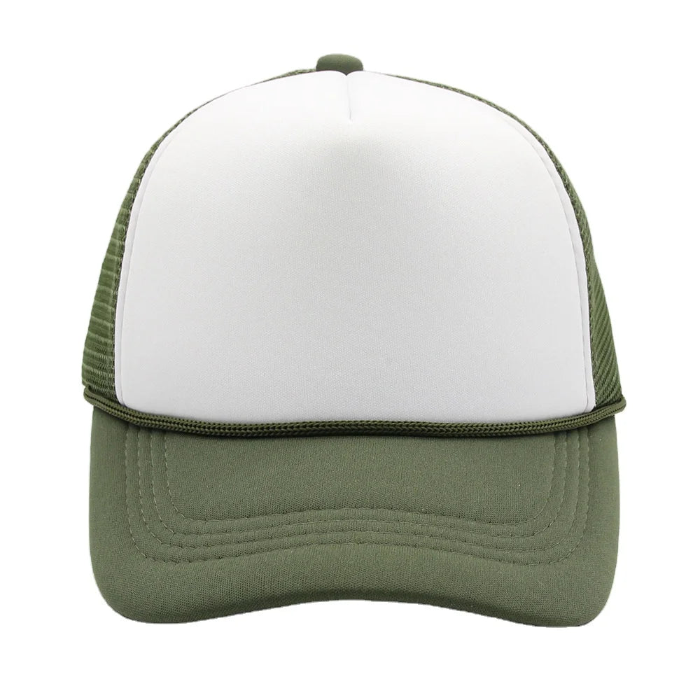Plain Cheap 5 Panel Curved Brim Sponge 100% Polyester Mesh Trucker Cap