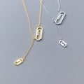 2021 Fashion 925 Sterling Silver CZ Zircon Paperclip Pendant Necklaces Chain Link Necklaces for Women Summer Jewelry